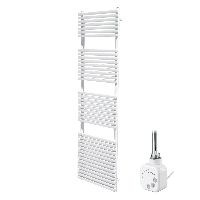 Vipera Vesuvio sèche-serviettes Simple 50 x 180 cm chauffage électrique blanc raccordement latéral et central possible 1.000W, résistance incluse