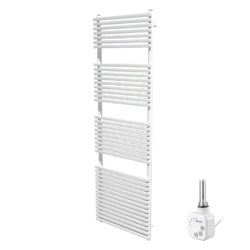 Vipera Vesuvio sèche-serviettes Simple 60 x 180 cm chauffage électrique blanc mat raccordement latéral et central possible 1.250W, résistance incluse