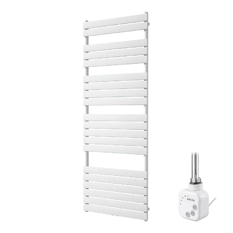 Vipera Vulcan sèche-serviettes Simple 70 x 190 cm chauffage électrique blanc mat raccordement latéral et central possible 1200W, résistance incluse