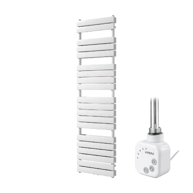 Vipera Vulcan sèche-serviettes Doublé 50 x 183,5 cm chauffage électrique blanc brillant raccordement latéral et central possible 1200W, résistance incluse