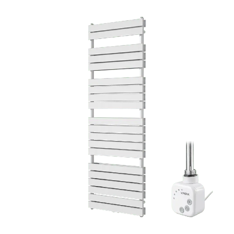 Vipera Vulcan sèche-serviettes Doublé 60 x 183,5 cm chauffage électrique blanc brillant raccordement latéral et central possible 1.500W, résistance incluse