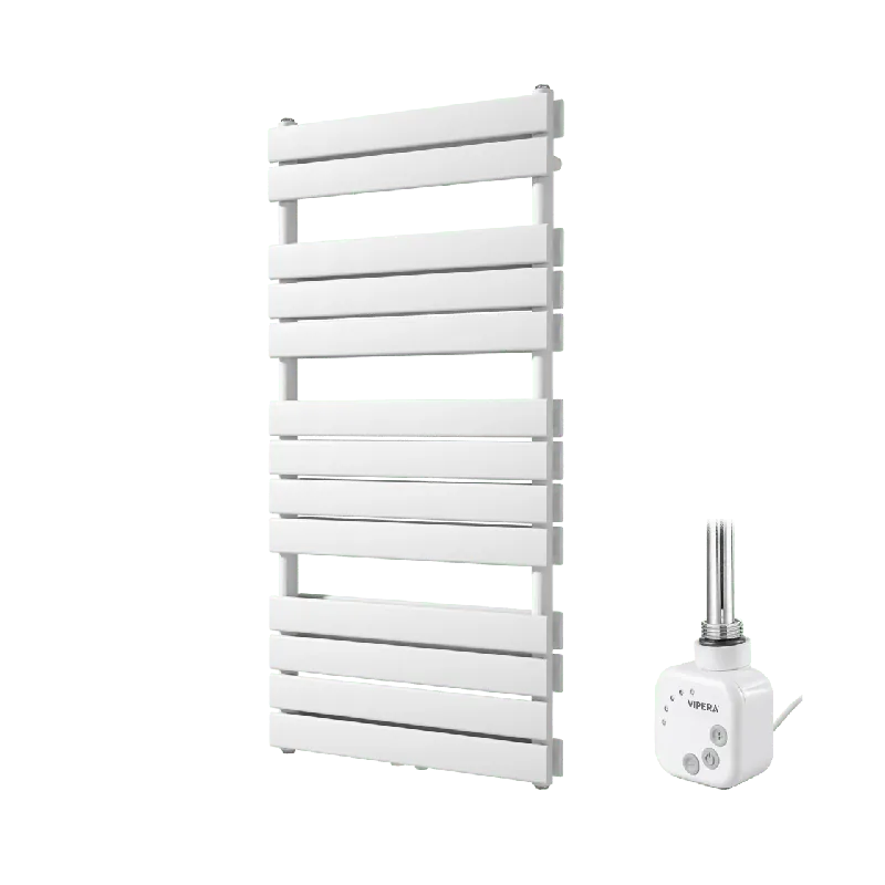 Vipera Vulcan sèche-serviettes Doublé 60 x 123 cm chauffage électrique blanc brillant raccordement latéral et central possible 1000W, résistance incluse
