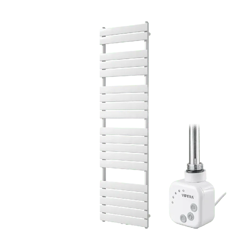 Vipera Vulcan sèche-serviettes Simple 50 x 180 cm chauffage électrique blanc brillant raccordement latéral et central possible 800W, résistance incluse