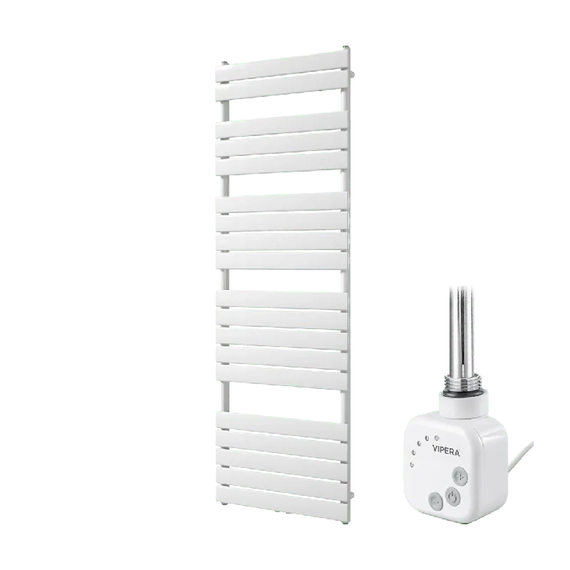Vipera Vulcan sèche-serviettes Simple 60 x 180 cm chauffage électrique blanc brillant raccordement latéral et central possible 1000W, résistance incluse