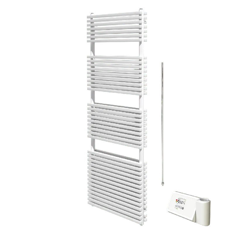 Vipera Vesuvio sèche-serviettes Doublé 60 x 180 cm chauffage électrique blanc mat raccordement latéral et central possible 1.500W, résistance incluse