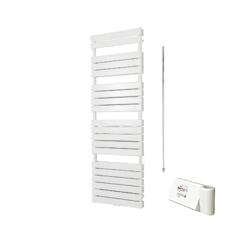 Vipera Vulcan sèche-serviettes Doublé 60 x 183,5 cm chauffage électrique blanc mat raccordement latéral et central possible 1.500W, résistance incluse