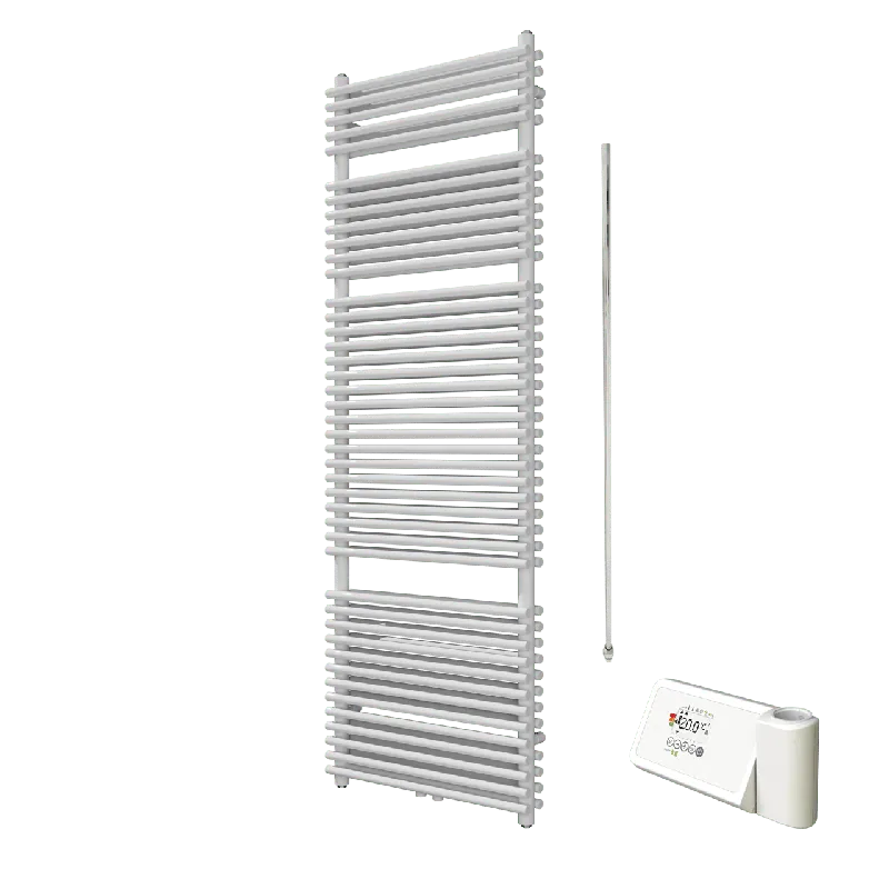 Vipera Alegria sèche-serviettes Doublé 60 x 180 cm chauffage électrique blanc brillant raccordement latéral et central possible 1.500W, résistance incluse