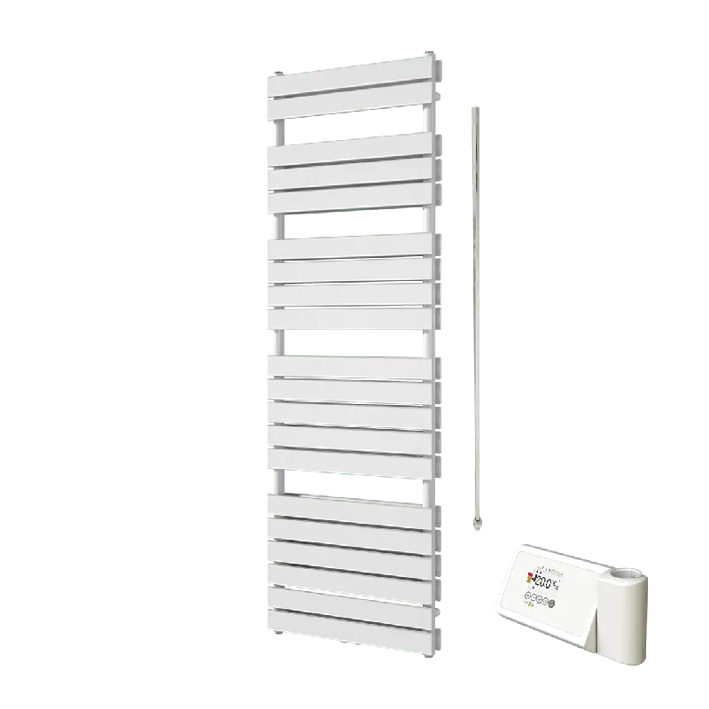 Vipera Vulcan sèche-serviettes Doublé 60 x 183,5 cm chauffage électrique blanc brillant raccordement latéral et central possible 1.500W, résistance incluse