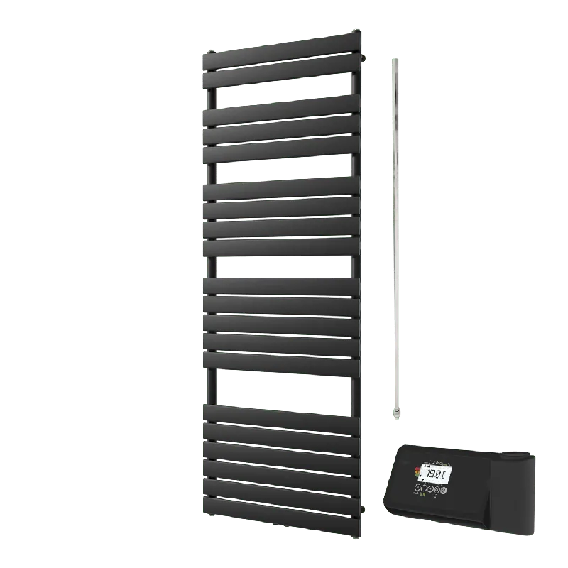 Vipera Vulcan sèche-serviettes Simple 70 x 190 cm chauffage électrique noir mat raccordement latéral et central possible 1.250W, résistance incluse