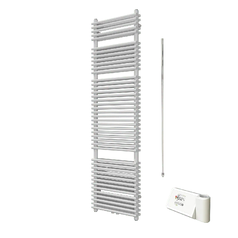 Vipera Alegria sèche-serviettes Doublé 50 x 180 cm chauffage électrique blanc mat raccordement latéral et central possible 1.250W, résistance incluse