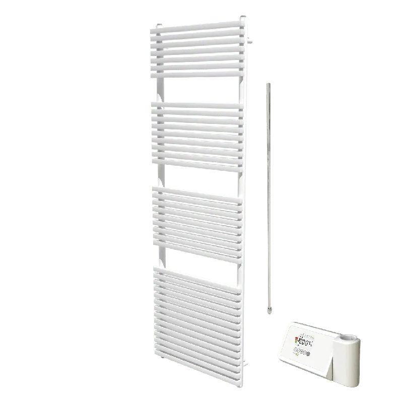 Vipera Vesuvio sèche-serviettes Simple 60 x 180 cm chauffage électrique blanc mat raccordement latéral et central possible 1.250W, résistance incluse