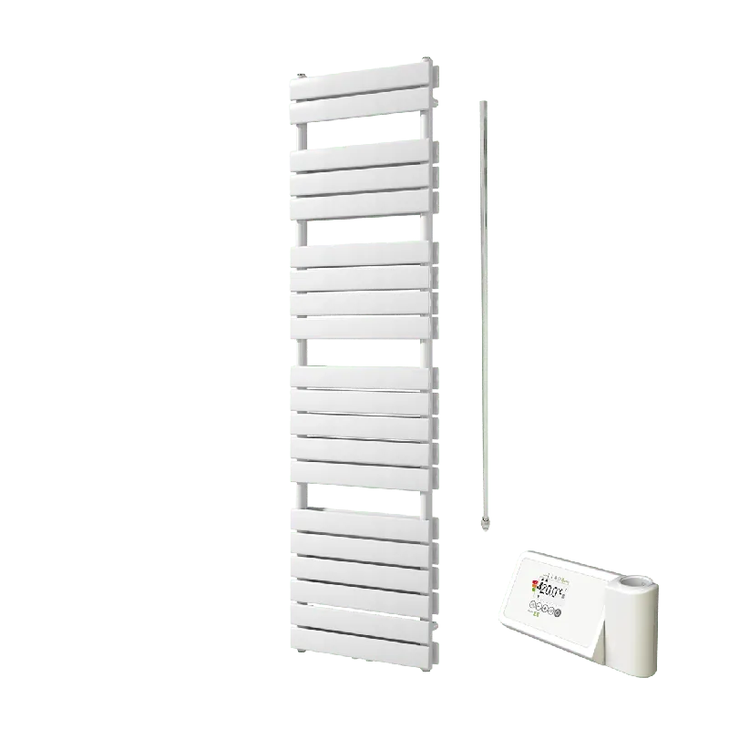 Vipera Vulcan sèche-serviettes Doublé 50 x 183,5 cm chauffage électrique blanc brillant raccordement latéral et central possible 1.250W, résistance incluse