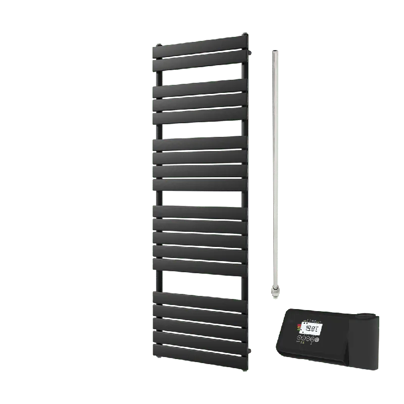 Vipera Vulcan sèche-serviettes Simple 60 x 180 cm chauffage électrique noir mat raccordement latéral et central possible 1.000W, résistance incluse