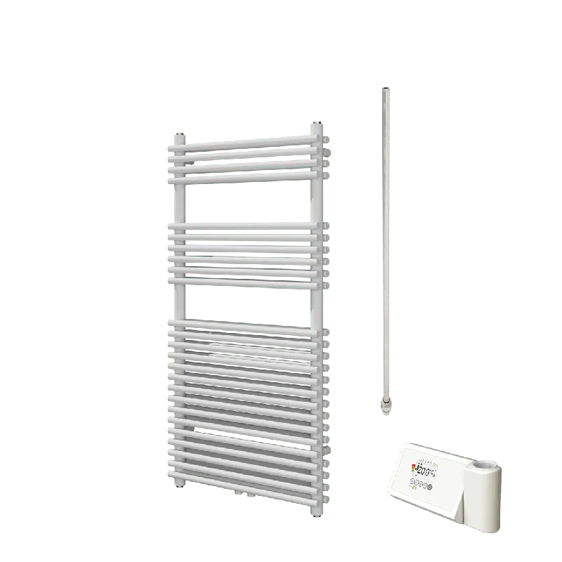 Vipera Alegria sèche-serviettes Doublé 60 x 120 cm chauffage électrique blanc mat raccordement latéral et central possible 1.000W, résistance incluse