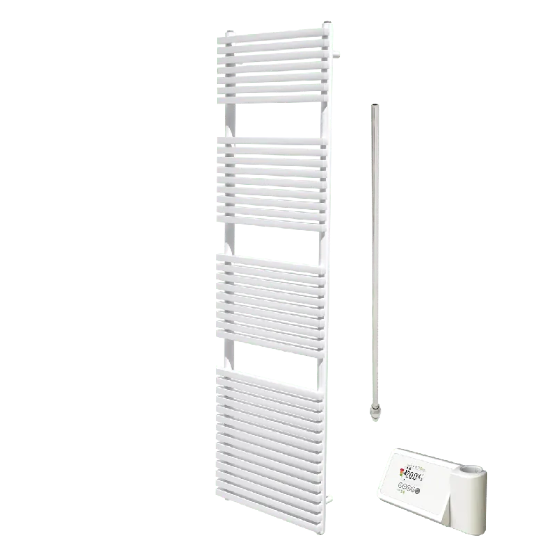 Vipera Vesuvio sèche-serviettes Simple 50 x 180 cm chauffage électrique blanc mat raccordement latéral et central possible 1.000W, résistance incluse