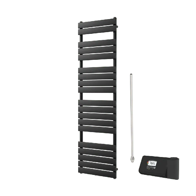 Vipera Vulcan sèche-serviettes Simple 50 x 180 cm chauffage électrique noir mat raccordement latéral et central possible 750W, résistance incluse
