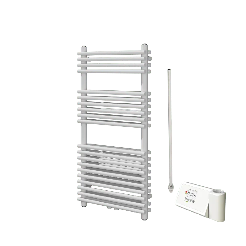 Vipera Alegria sèche-serviettes Doublé 50 x 100 cm chauffage électrique blanc mat raccordement latéral et central possible 750W, résistance incluse