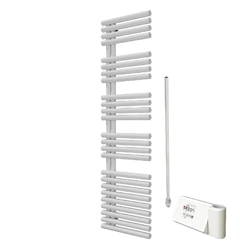 Vipera Avila sèche-serviettes Simple 50 x 187 cm chauffage électrique blanc mat raccordement central 750W, résistance incluse