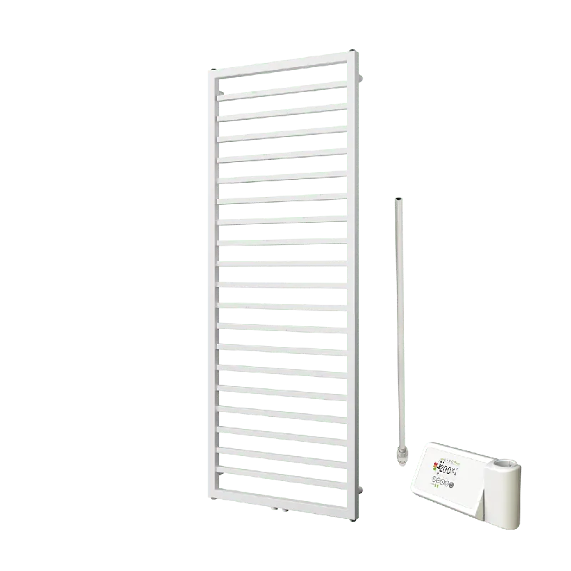 Vipera Listona sèche-serviettes Simple 60 x 180 cm chauffage électrique blanc mat raccordement latéral et central possible 750W, résistance incluse