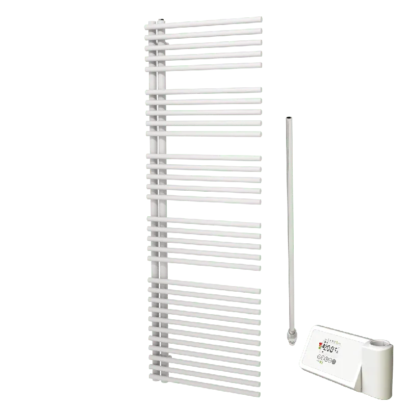 Vipera Nevada sèche-serviettes Simple 60 x 180 cm chauffage électrique blanc mat raccordement central 750W, résistance incluse