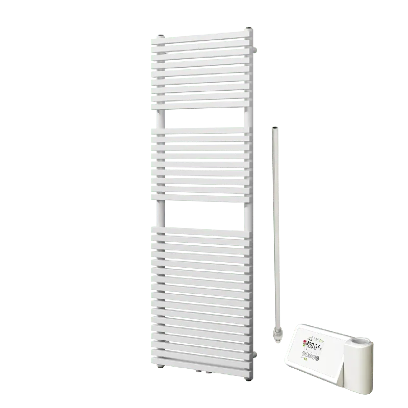Vipera Vesuvio sèche-serviettes Simple 50 x 150 cm chauffage électrique blanc mat raccordement latéral et central possible 750W, résistance incluse