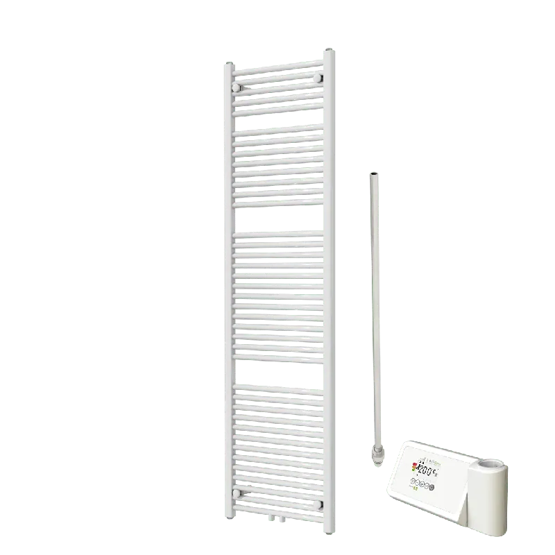 Vipera Kanza sèche-serviettes Simple 50 x 180 cm chauffage électrique blanc brillant raccordement latéral et central possible 750W, résistance incluse