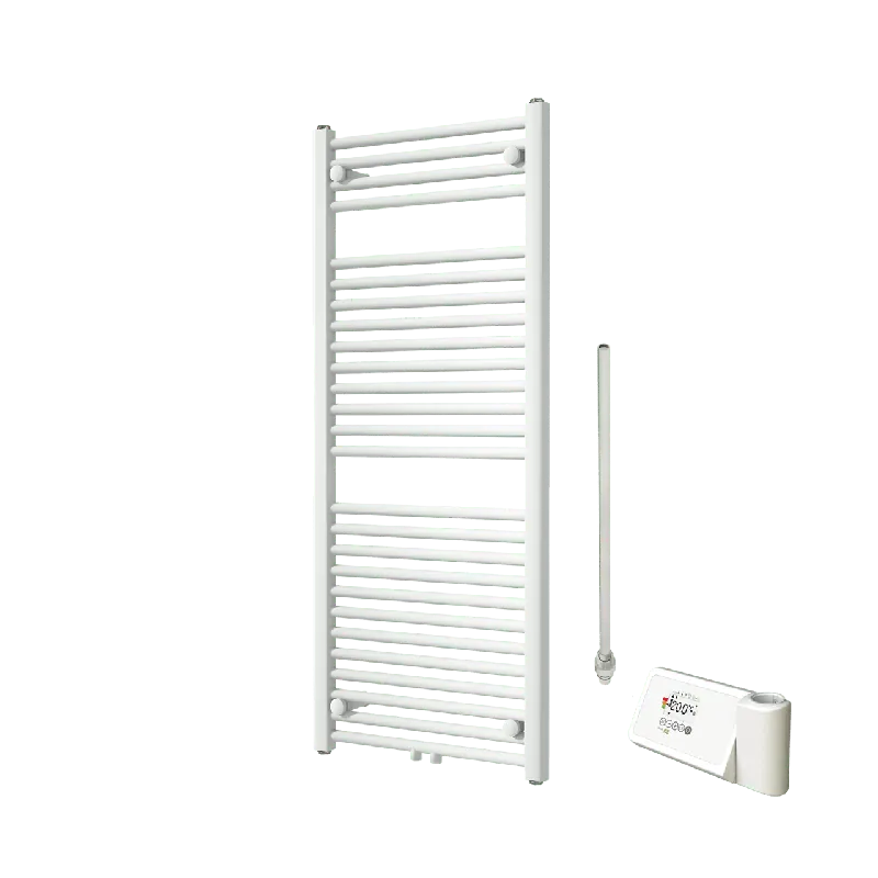 Vipera Kanza sèche-serviettes Simple 50 x 120 cm chauffage électrique blanc mat raccordement latéral et central possible 500W, résistance incluse