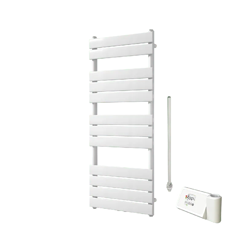 Vipera Vulcan sèche-serviettes Simple 50 x 120 cm chauffage électrique blanc brillant raccordement latéral et central possible 500W, résistance incluse