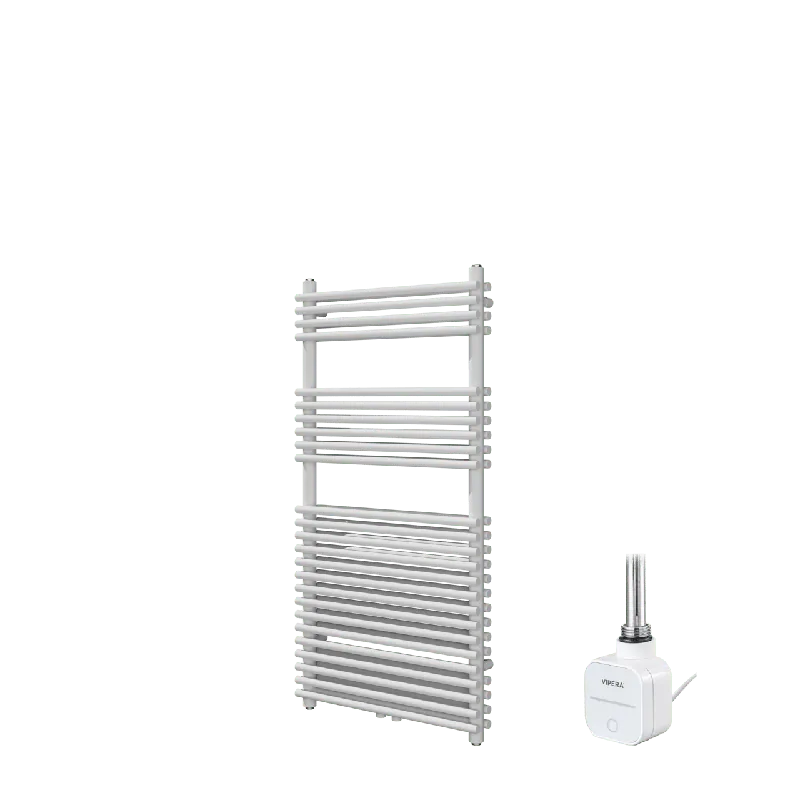 Vipera Alegria sèche-serviettes Doublé 60 x 120 cm chauffage électrique blanc mat raccordement latéral et central possible 1000W, résistance incluse