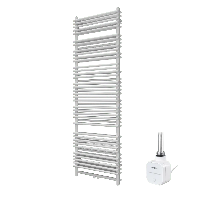 Vipera Alegria sèche-serviettes Doublé 60 x 180 cm chauffage électrique blanc mat raccordement latéral et central possible 1500W, résistance incluse