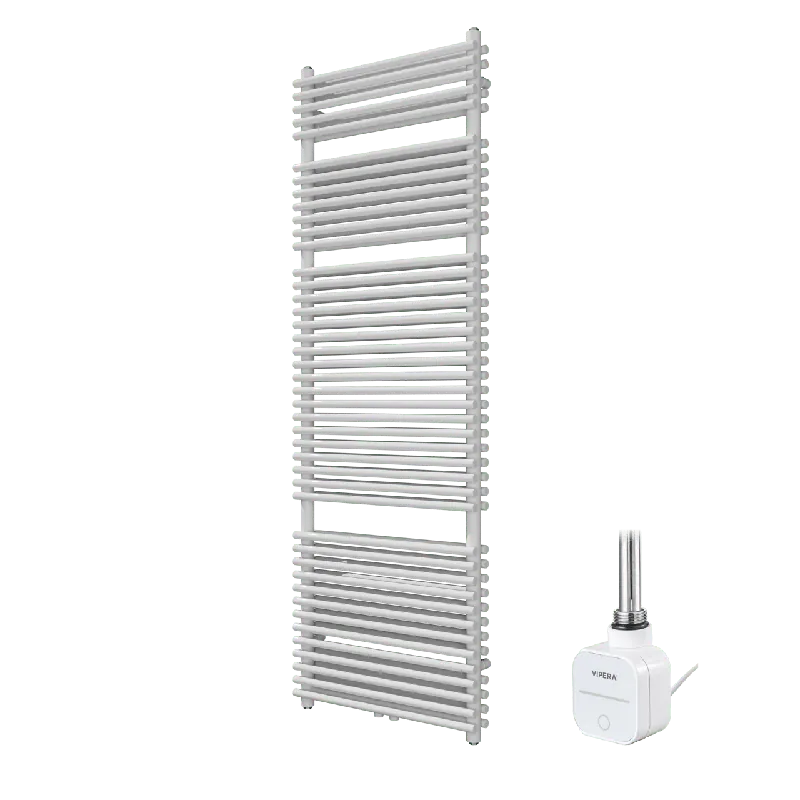 Vipera Alegria sèche-serviettes Doublé 60 x 180 cm chauffage électrique blanc brillant raccordement latéral et central possible 1500W, résistance incluse