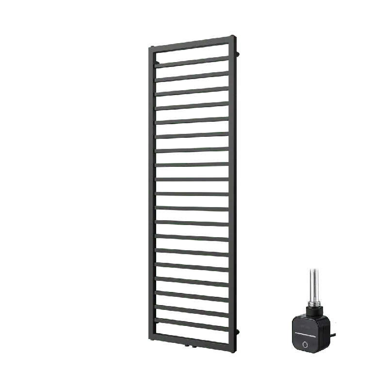 Vipera Listona sèche-serviettes Simple 50 x 180 cm chauffage électrique noir mat raccordement latéral et central possible 800W, résistance incluse
