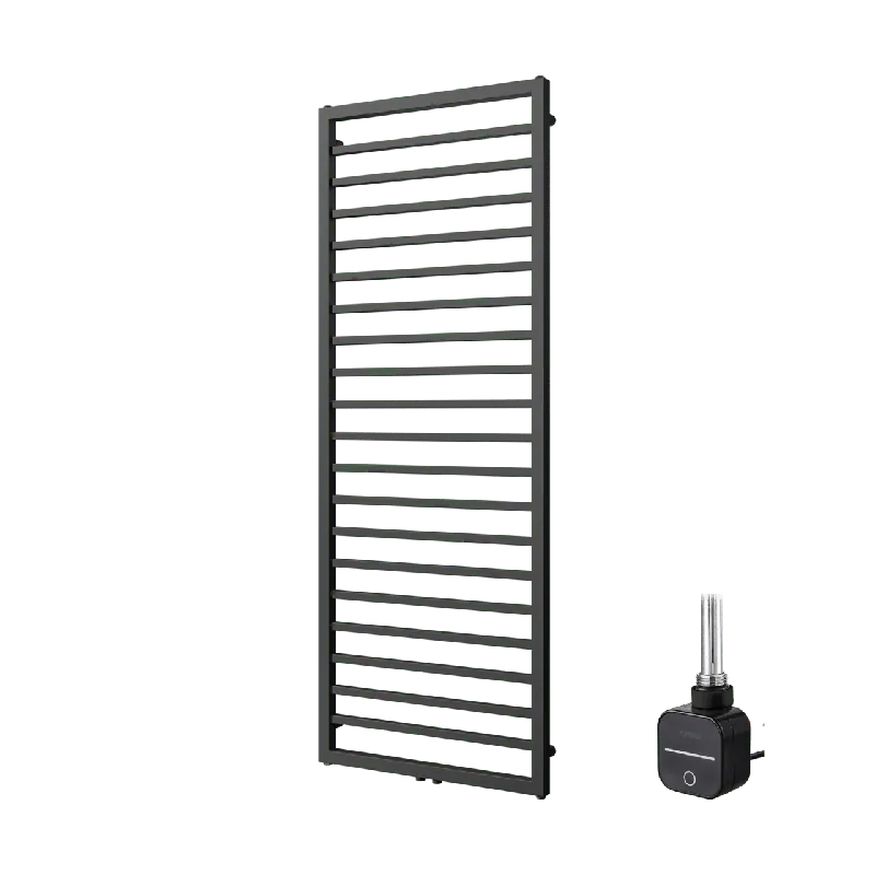 Vipera Listona sèche-serviettes Simple 60 x 180 cm chauffage électrique noir mat raccordement latéral et central possible 800W, résistance incluse