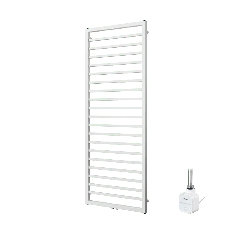 Vipera Listona sèche-serviettes Simple 60 x 180 cm chauffage électrique blanc mat raccordement latéral et central possible 800W, résistance incluse