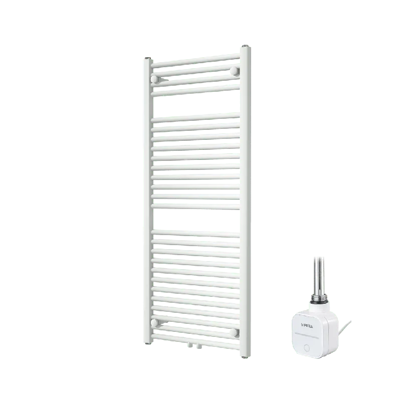 Vipera Kanza sèche-serviettes Simple 50 x 120 cm chauffage électrique blanc mat raccordement latéral et central possible 500W, résistance incluse