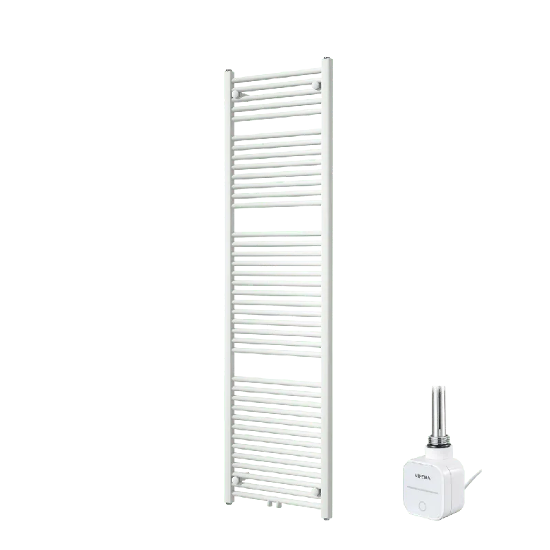 Vipera Kanza sèche-serviettes Simple 50 x 180 cm chauffage électrique blanc mat raccordement latéral et central possible 800W, résistance incluse