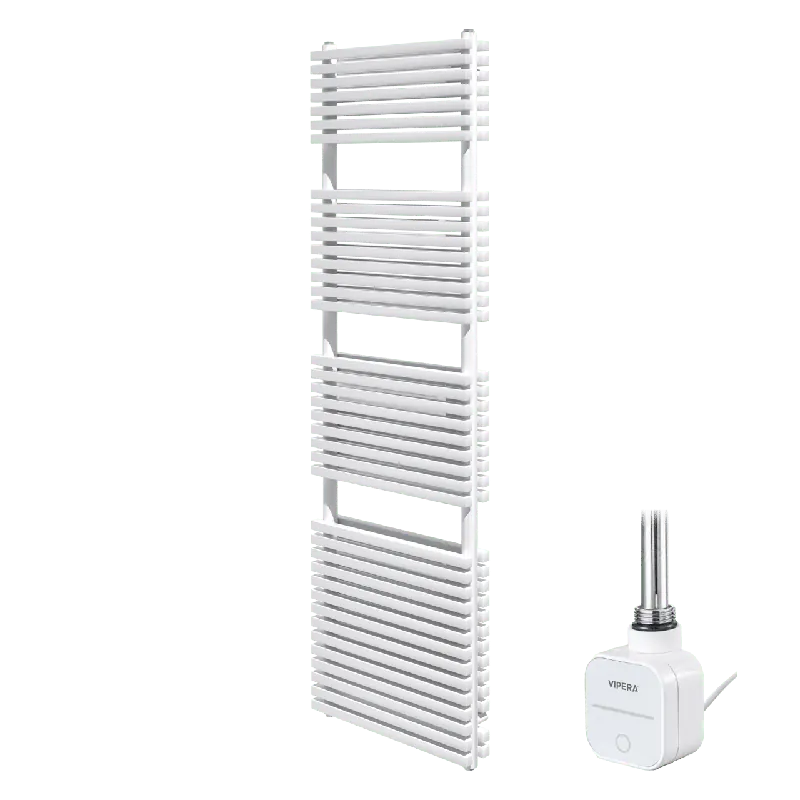Vipera Vesuvio sèche-serviettes Doublé 50 x 180 cm chauffage électrique blanc mat raccordement latéral et central possible 1.500W, résistance incluse