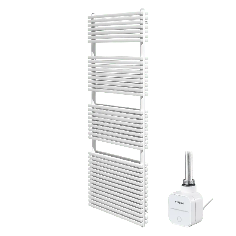 Vipera Vesuvio sèche-serviettes Doublé 60 x 180 cm chauffage électrique blanc mat raccordement latéral et central possible 1500W, résistance incluse