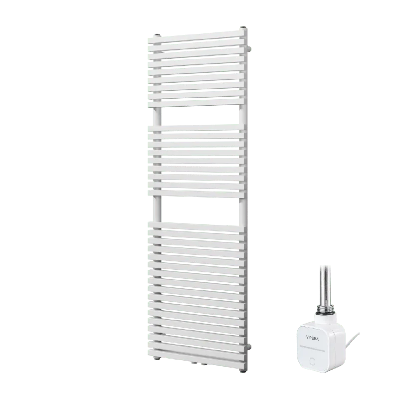 Vipera Vesuvio sèche-serviettes Simple 50 x 150 cm chauffage électrique blanc mat raccordement latéral et central possible 800W, résistance incluse