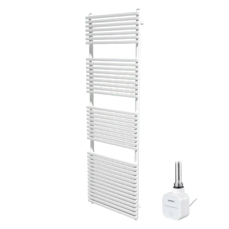 Vipera Vesuvio sèche-serviettes Simple 60 x 180 cm chauffage électrique blanc mat raccordement latéral et central possible 1.250W, résistance incluse