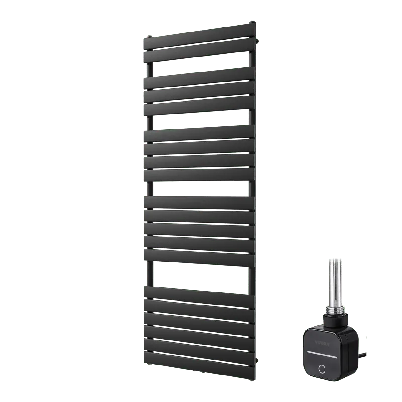 Vipera Vulcan sèche-serviettes Simple 70 x 190 cm chauffage électrique noir mat raccordement latéral et central possible 1200W, résistance incluse