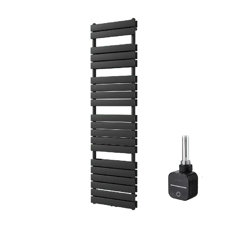 Vipera Vulcan sèche-serviettes Doublé 50 x 183,5 cm chauffage électrique noir mat raccordement latéral et central possible 1200W, résistance incluse