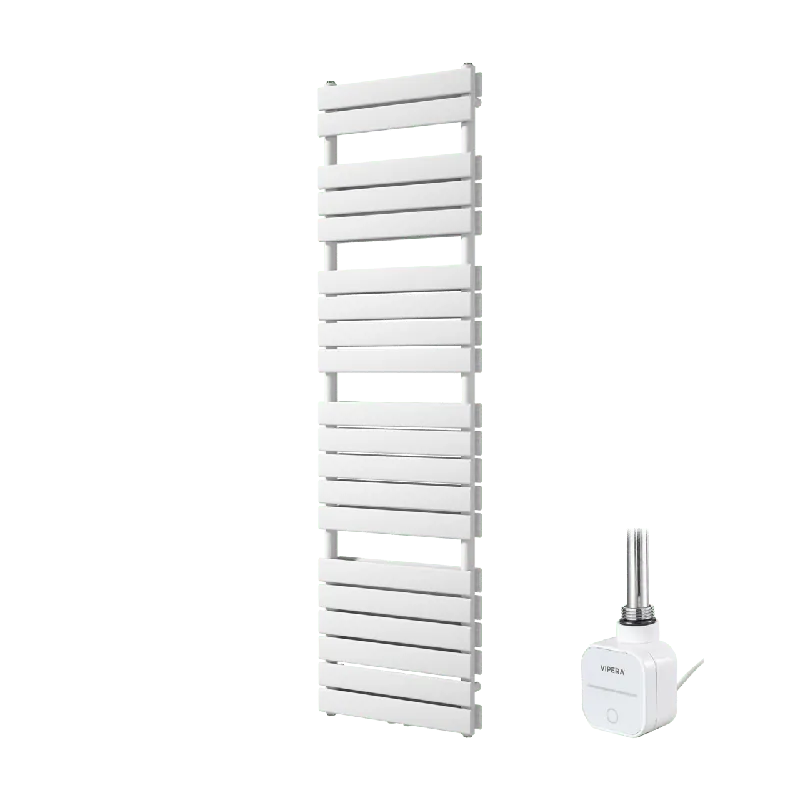 Vipera Vulcan sèche-serviettes Doublé 50 x 183,5 cm chauffage électrique blanc mat raccordement latéral et central possible 1200W, résistance incluse