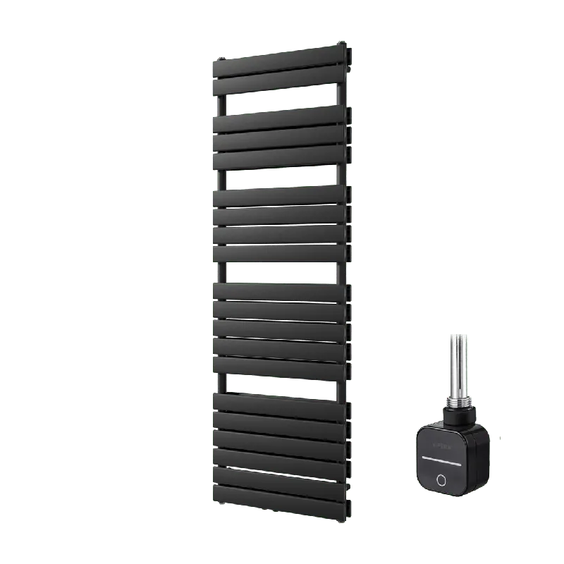 Vipera Vulcan sèche-serviettes Doublé 60 x 183,5 cm chauffage électrique noir mat raccordement latéral et central possible 1.500W, résistance incluse