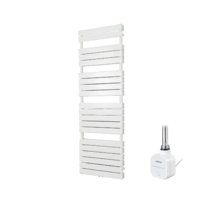 Vipera Vulcan sèche-serviettes Doublé 60 x 183,5 cm chauffage électrique blanc mat raccordement latéral et central possible 1.500W, résistance incluse