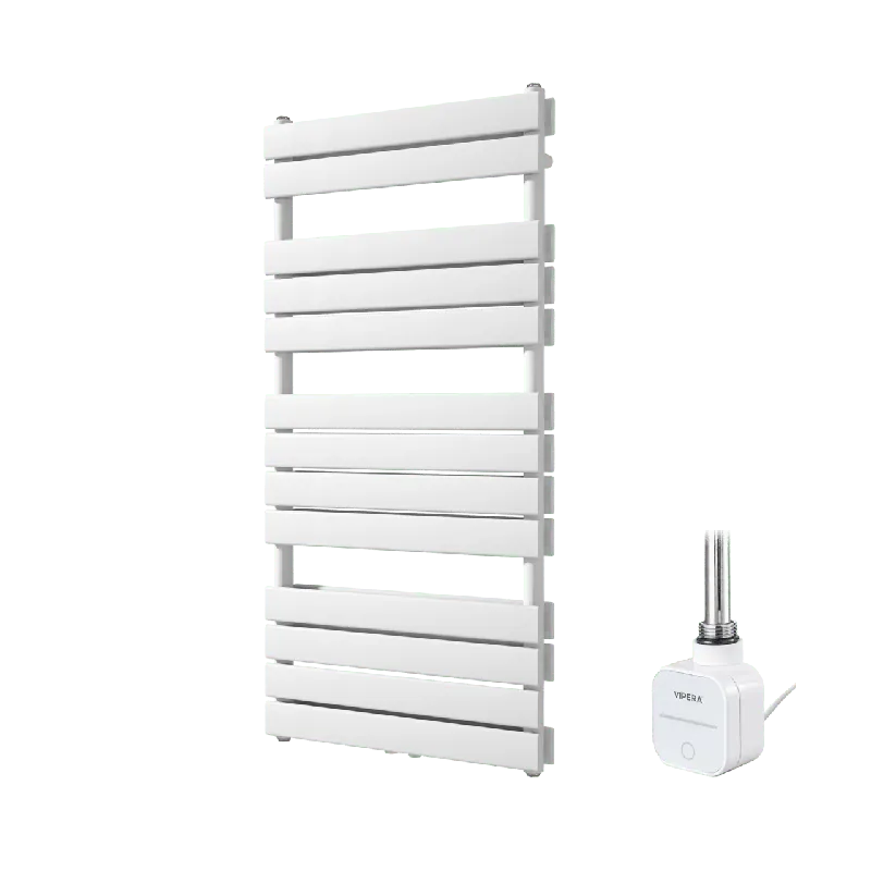 Vipera Vulcan sèche-serviettes Doublé 60 x 123 cm chauffage électrique blanc brillant raccordement latéral et central possible 1000W, résistance incluse