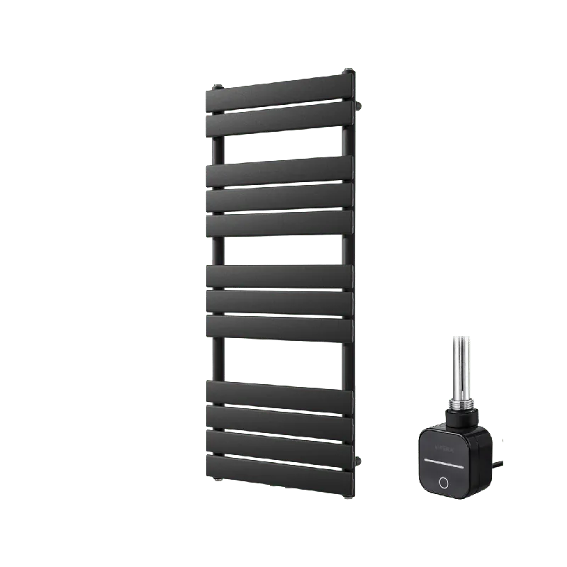 Vipera Vulcan sèche-serviettes Simple 50 x 120 cm chauffage électrique noir mat raccordement latéral et central possible 500W, résistance incluse