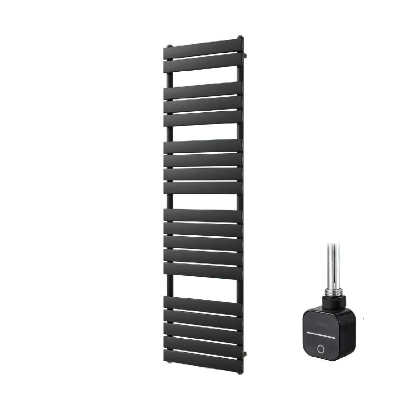 Vipera Vulcan sèche-serviettes Simple 50 x 180 cm chauffage électrique noir mat raccordement latéral et central possible 800W, résistance incluse