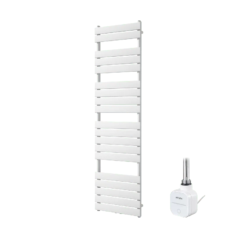 Vipera Vulcan sèche-serviettes Simple 50 x 180 cm chauffage électrique blanc mat raccordement latéral et central possible 800W, résistance incluse