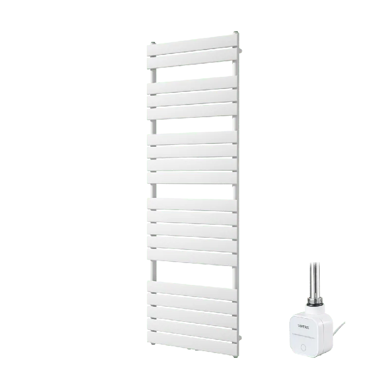 Vipera Vulcan sèche-serviettes Simple 60 x 180 cm chauffage électrique blanc mat raccordement latéral et central possible 1000W, résistance incluse
